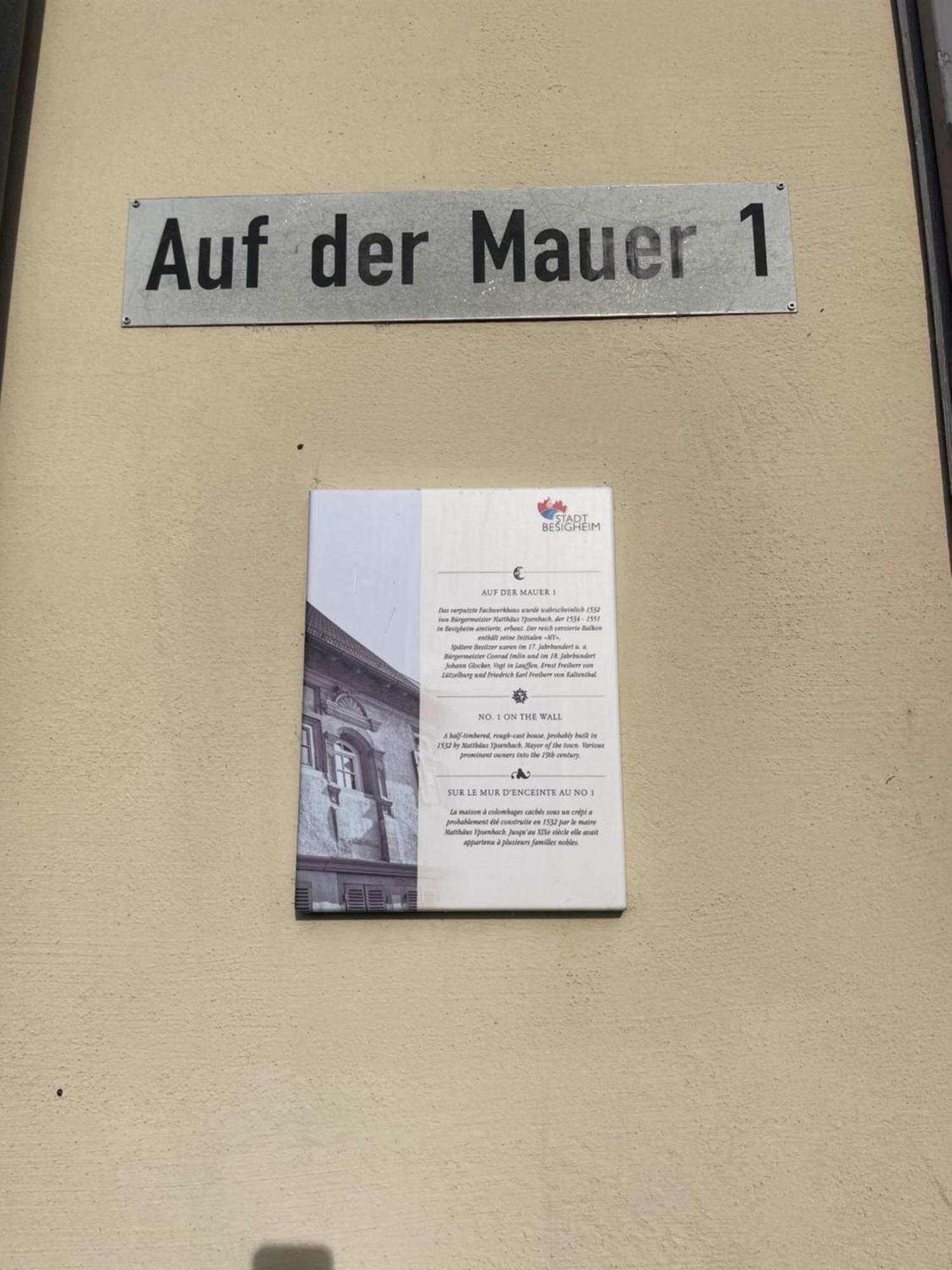 בסיגהיים Gaestezimmer An Der Stadtmauer מראה חיצוני תמונה